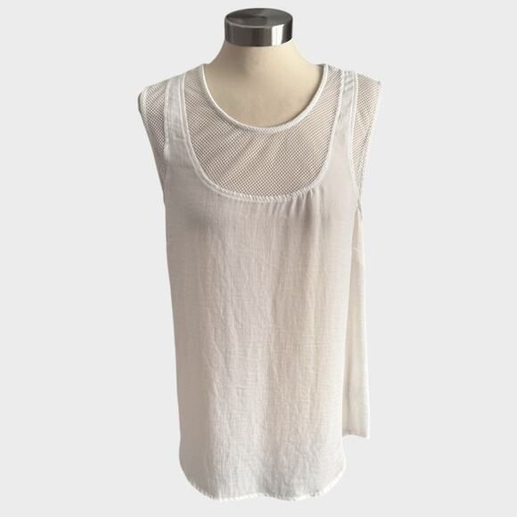 CAbi Medium Marisa White Mesh Tank Top - Picture 3 of 8